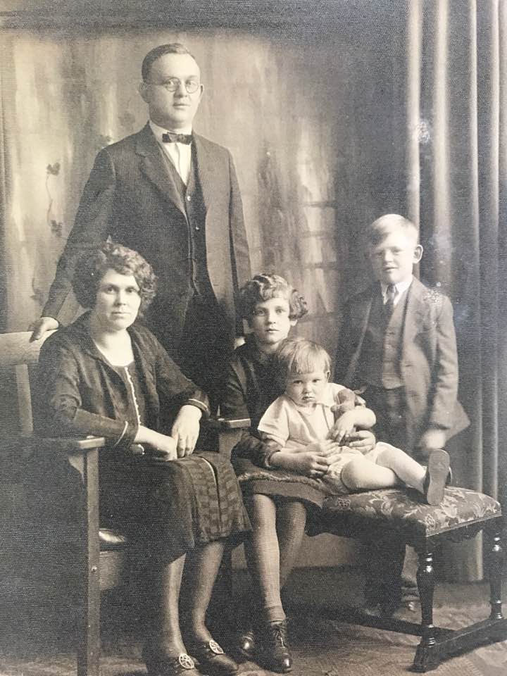 The Bambeneks in 1925: Laura, John Sr., Frances, John Jr., and James.