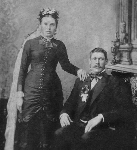 Jakub Pellowski and Franciszka Zabinska on their wedding day, 31 January 1883.